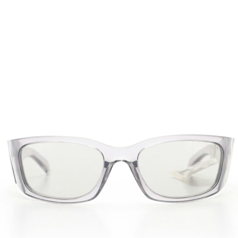 Prada PR A14S Wrap Sunglasses in Transparent Grey with Tag